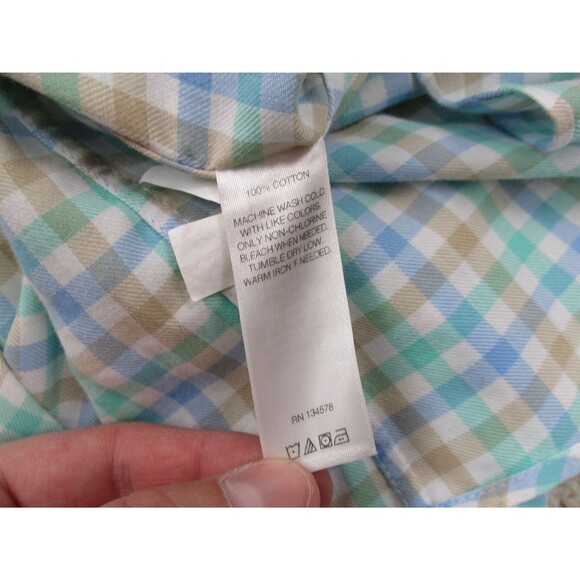 Vineyard Vines Shirt Men Extra Large XL Slim Green Blue Whale Tucker Button Up - Picture 5 of 10